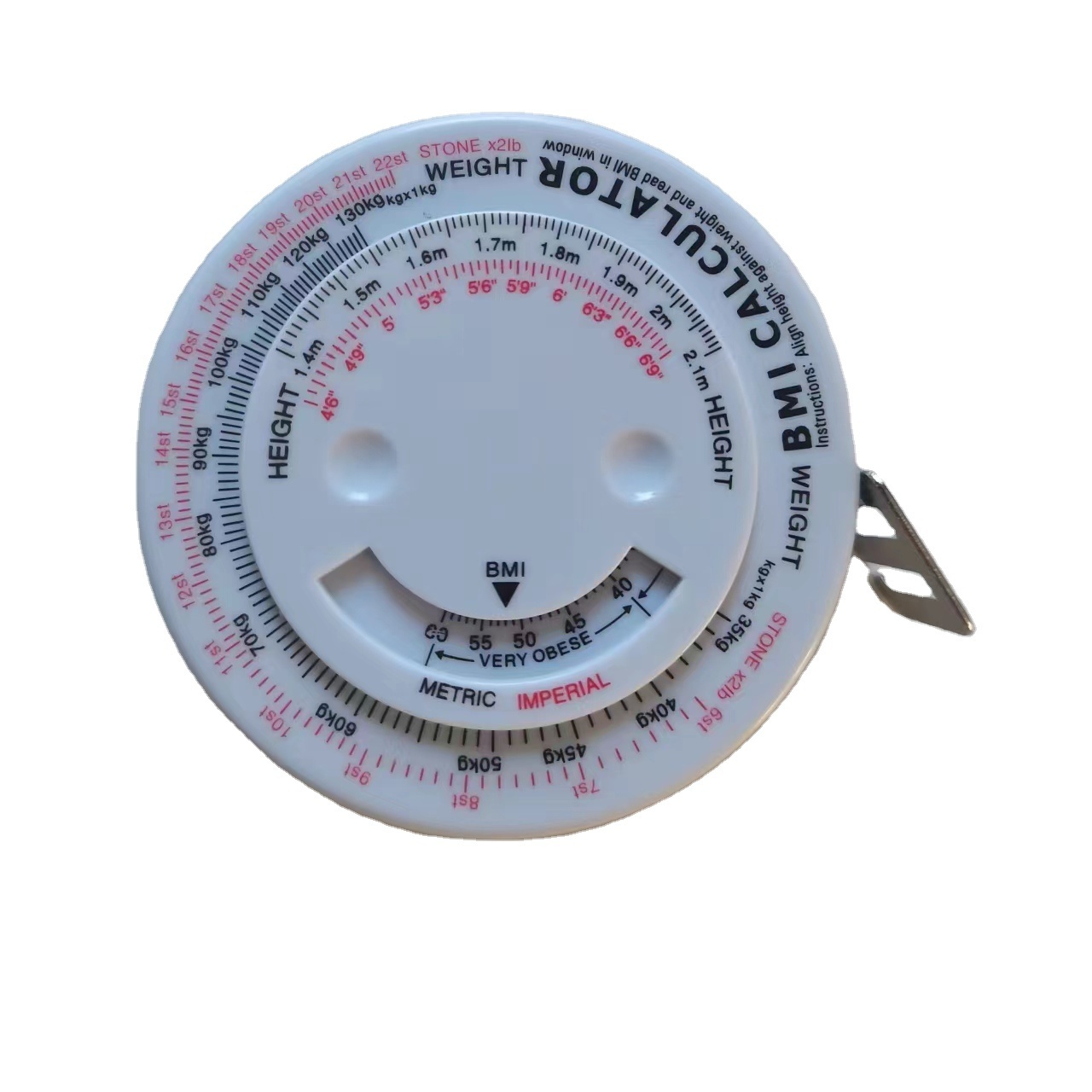 Round Bmi Tape Measuring Body Measure Tape White Measuring Tape Custom Logo Inches