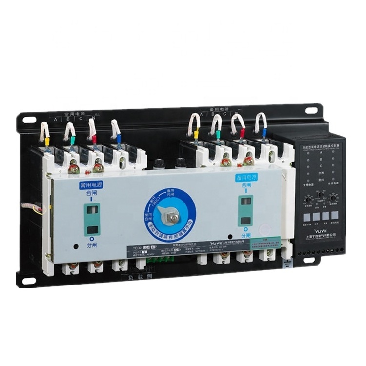 Professional OEM YUYE YEQ2Y-63/4P CB Class 100 amps ats automatic transfer switch with power distribution panel