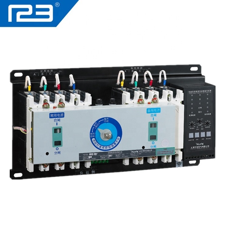 Professional OEM YUYE YEQ2Y-63/4P CB Class 100 amps ats automatic transfer switch with power distribution panel