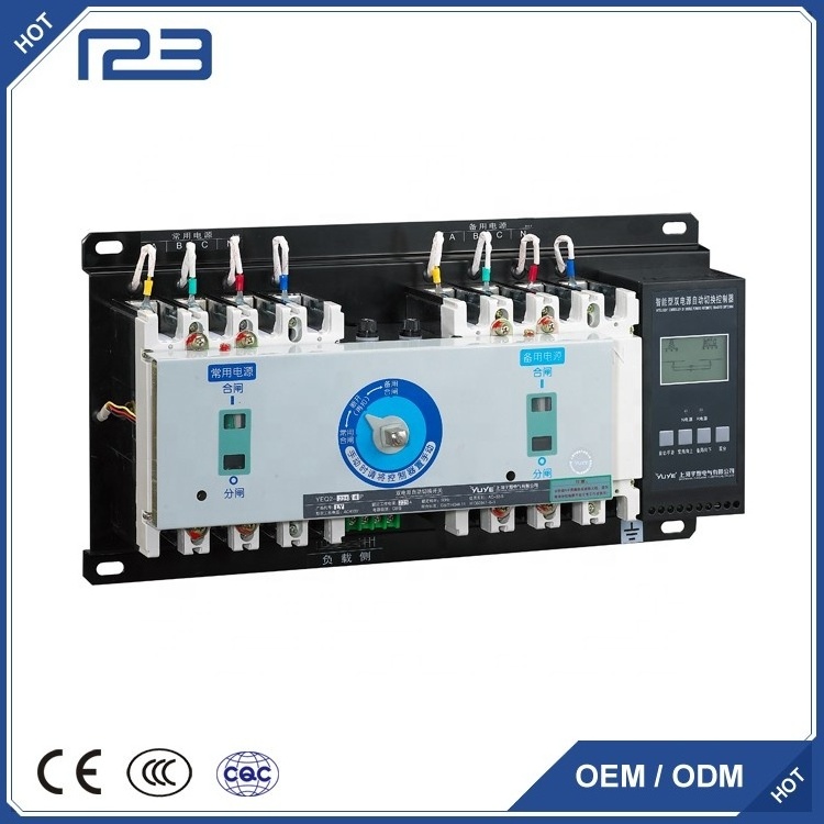 Professional OEM YUYE YEQ2Y-63/4P CB Class 100 amps ats automatic transfer switch with power distribution panel