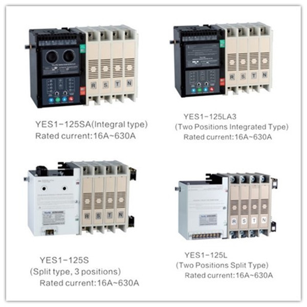 YUYE  63A ~630A Two Position Split Type AC DC ATS Automatic Transfer Switches