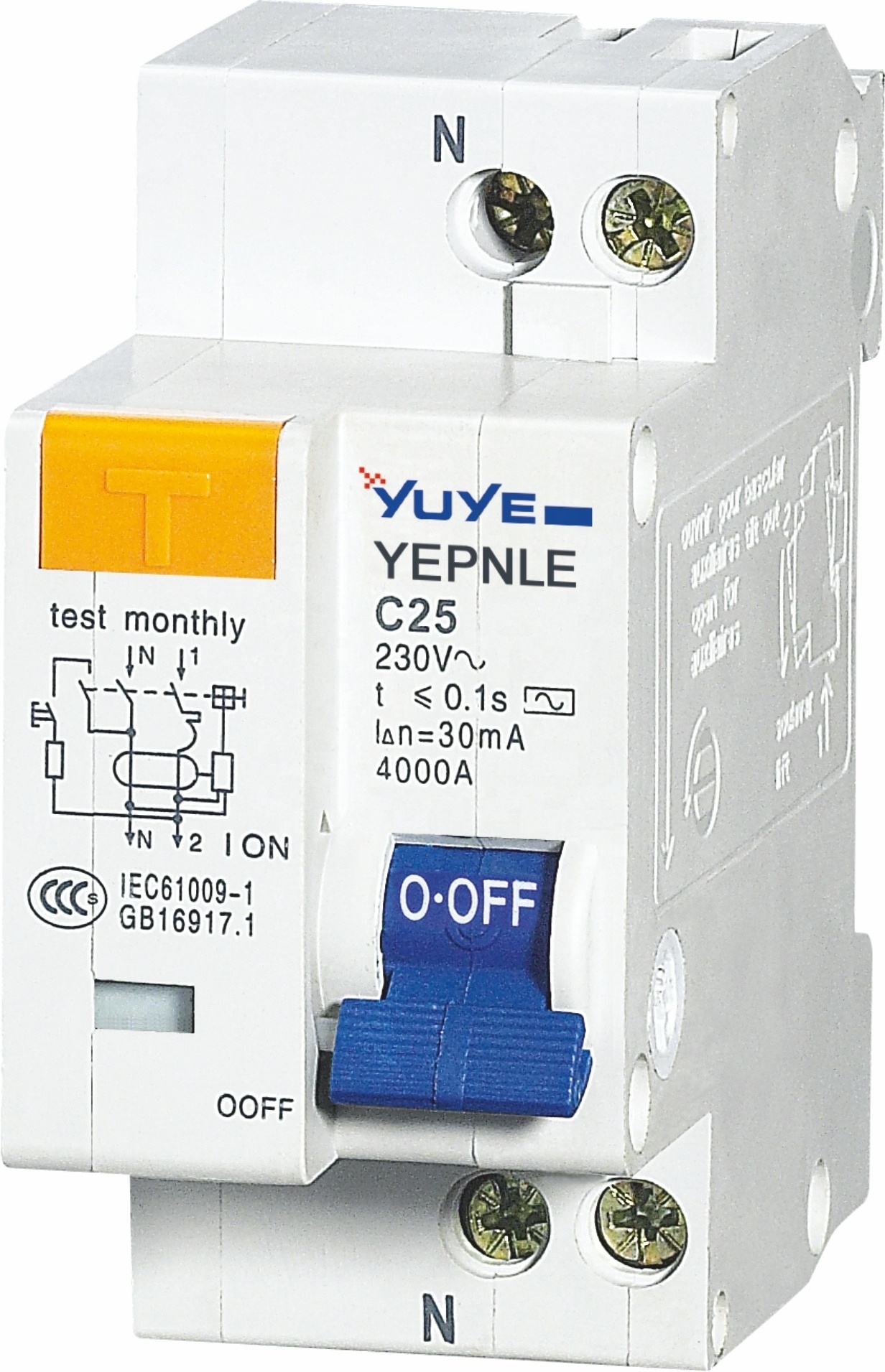 YUYE YENCL type 1P+N/2P/3P+N/4P 63-125A Rccb/mcb ac/dc automotive circuit breaker Air Electric Current Switch