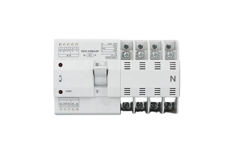 New YES1-63MA 4P  AC230V  ATS Dual  Power Auto Transfer Switch  PC Type Din Rail Manual Auto Operation Grid to Grid Generator