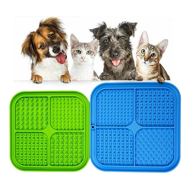 Bigger 21.5Cm Not 20Cm Dog Lick Mat Custom Slow Feeder 2 In 1 Lick Mat Silicone Licking Pad With Spatula Brush