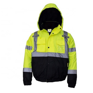 Factory Outlet Affordable Men's Ladies Hi Vis Reflective 100% Oxford Hooded Waterproof Jacket