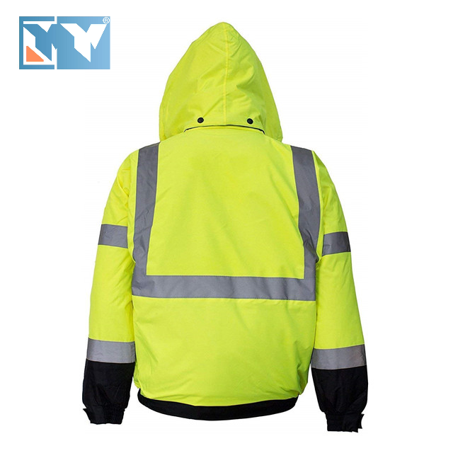 Factory Outlet Affordable Men's Ladies Hi Vis Reflective 100% Oxford Hooded Waterproof Jacket