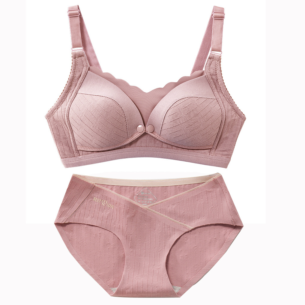 1912 Wholesale High Quality Cotton Maternity Bra&Brief Set Breastfeeding Nursing Set for Breastfeeding