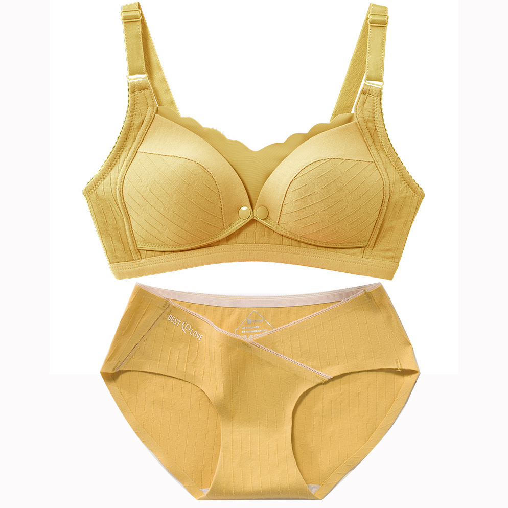 1912 Wholesale High Quality Cotton Maternity Bra&Brief Set Breastfeeding Nursing Set for Breastfeeding