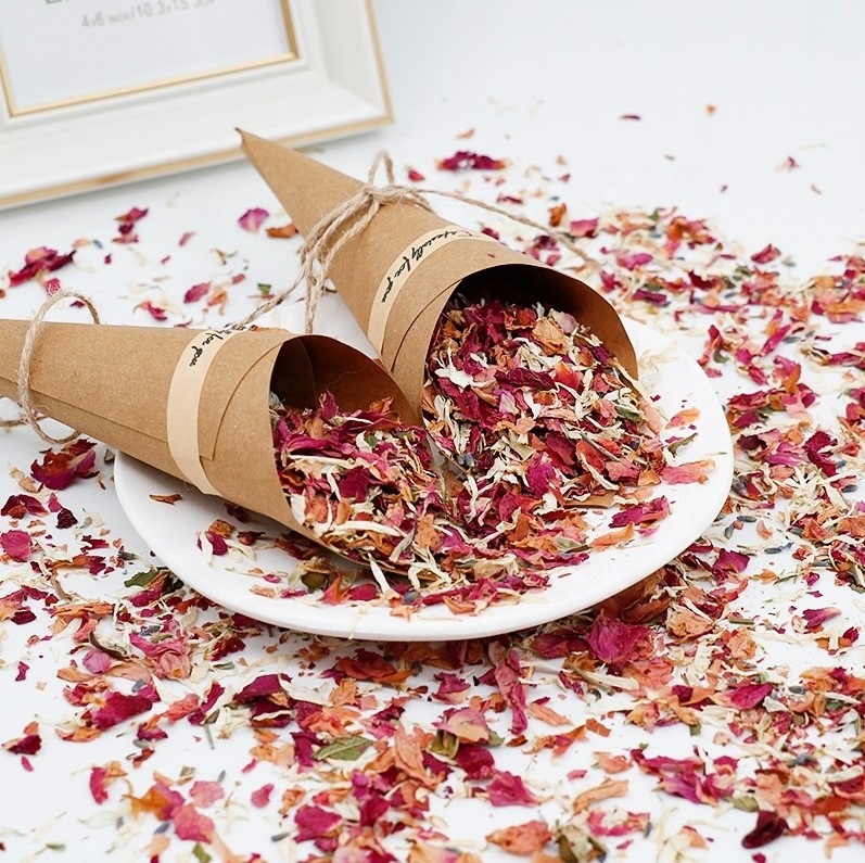 Wedding Confetti Dried Flower Petals Confetti Natural Biodegradable Rose Petal Confetti for Wedding Table Decoration