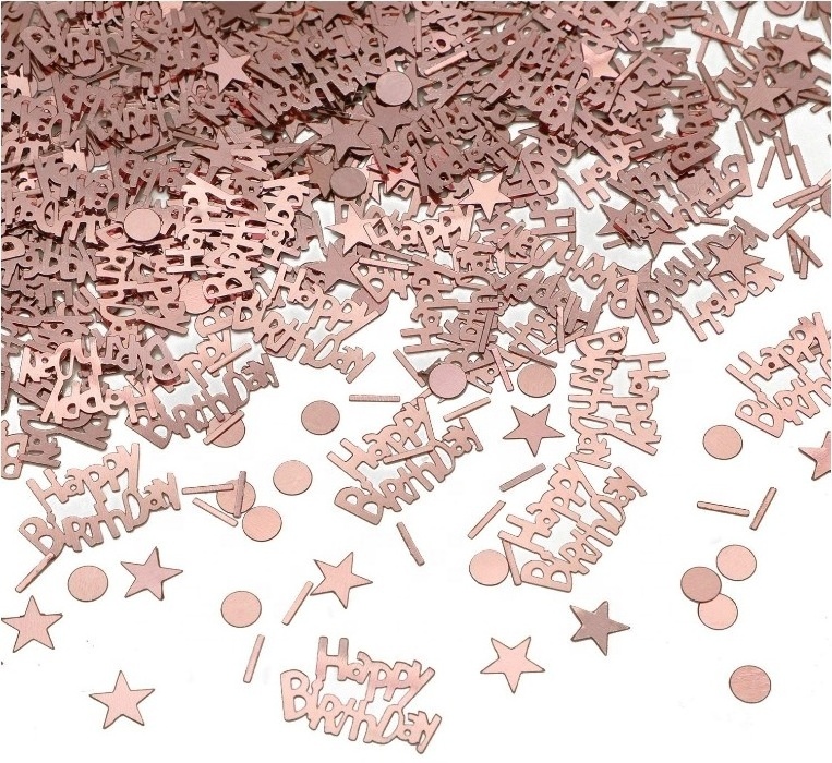 Happy Birthday Confetti Rose Gold Glitter Confetti for Birthday Party Table Decorations