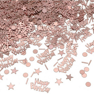 Happy Birthday Confetti Rose Gold Glitter Confetti for Birthday Party Table Decorations