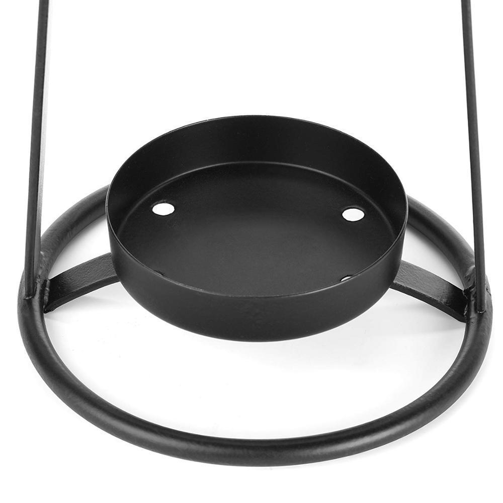 Decorative Modern Patio Deck Black Hanging Metal Candle Lantern