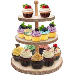 Cupcake Stand 3 Tier Cupcake Holder Wood Tiered Tray Rustic Cupcake Stand for Party/Wedding/Birthday/Baby Shower