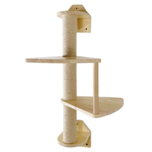 Wholesale Wall Mounted Solid Wood Cat Step Ladder Wooden Scratching Posts cat wall hammock with steps