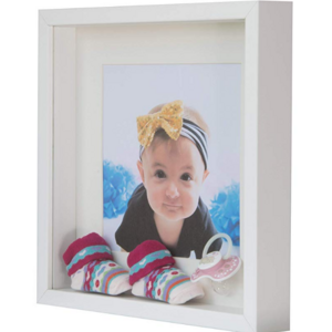 Wholesale 11x11 3D Wall Mounted White Square baby keepsake shadow box frame