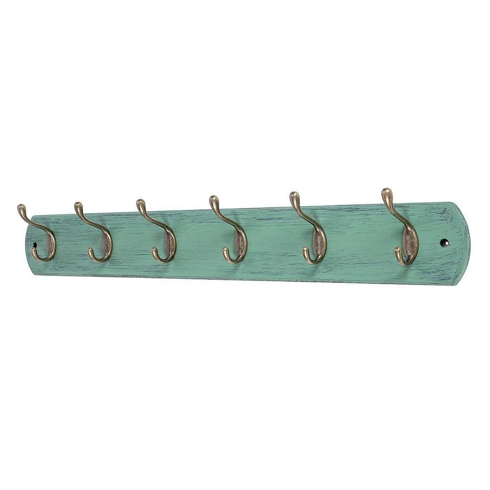 Wholesale Rustic Distressed Blue Wood Wall Mounted Coat Rack Hook