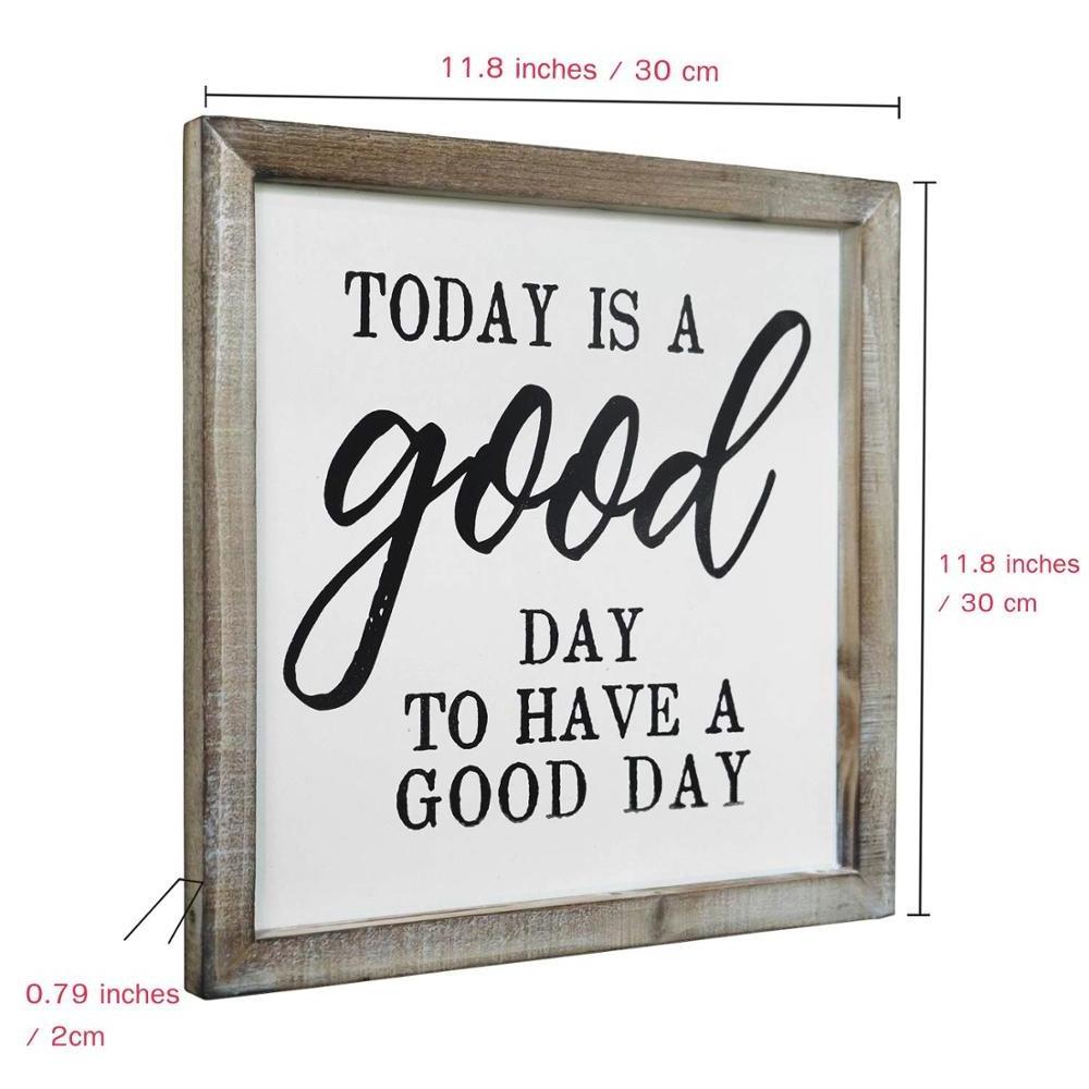 Modern Farmhouse Wood Framed Wall Hanging Art Sign with Inspirational Sayings