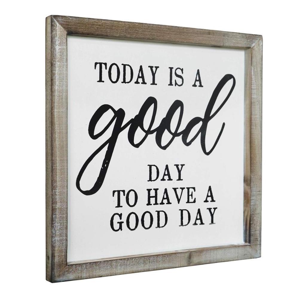 Modern Farmhouse Wood Framed Wall Hanging Art Sign with Inspirational Sayings