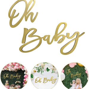 Wholesale Wooden Baby Shower Sign with Gold Painted Baby Shower Party Banner for Baby Shower