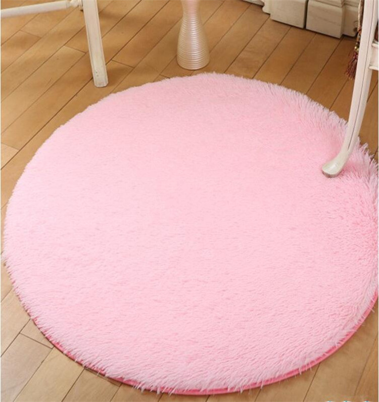 Wholesale Silk Wool Solid Color Round Carpet Room Tea Table Mat Computer Chair Floor Mat Non Slip Fitness Yoga Mat Carpet