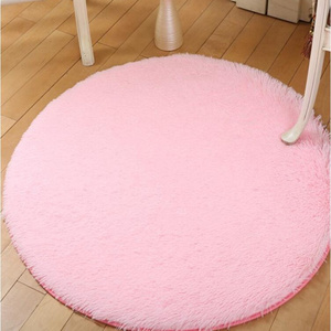 Wholesale Silk Wool Solid Color Round Carpet Room Tea Table Mat Computer Chair Floor Mat Non Slip Fitness Yoga Mat Carpet