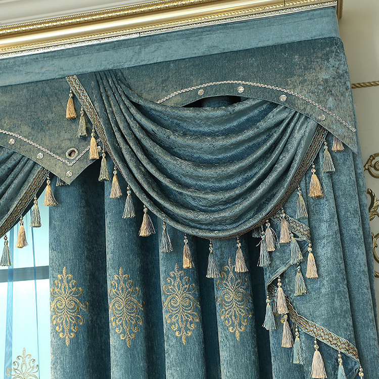 Wholesale Custom Embroidered Sheer Curtains European Style Luxury Curtains for the Living Room Blackout