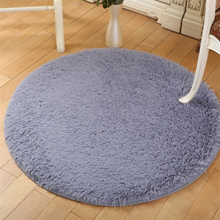 Wholesale Silk Wool Solid Color Round Carpet Room Tea Table Mat Computer Chair Floor Mat Non Slip Fitness Yoga Mat Carpet