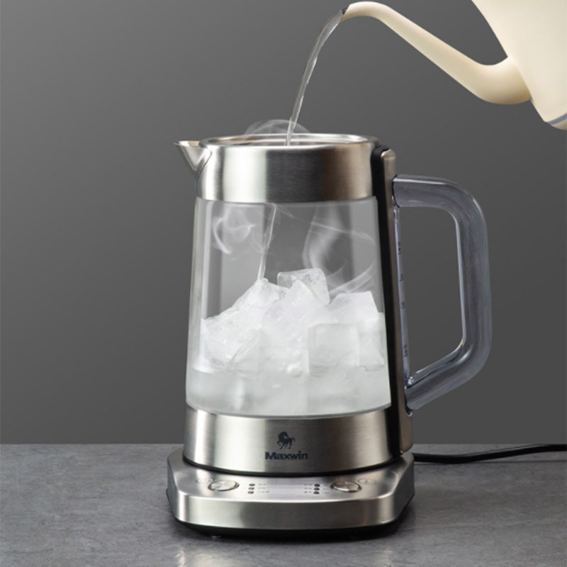 1.5L fast boiling electric tea kettle glass with auto shut off and multi-temperature control with tray