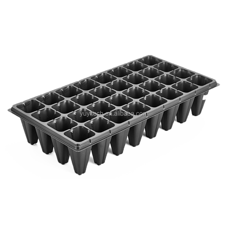 32 Cells Reusable Large and Deep Holes Black PS Plastic Nursery Forest Tree Seedling Tray Wholesale