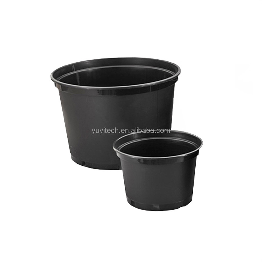 Cheap Outdoor 1 2 3 5 10 Gallon Large Tall Black PP Plastic Round Garden Nursery Flower Plant Pots With Drainage Holes Wholesale