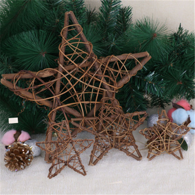 10cm Dry Rattan Hanging Decoration Stars Christmas Decoration