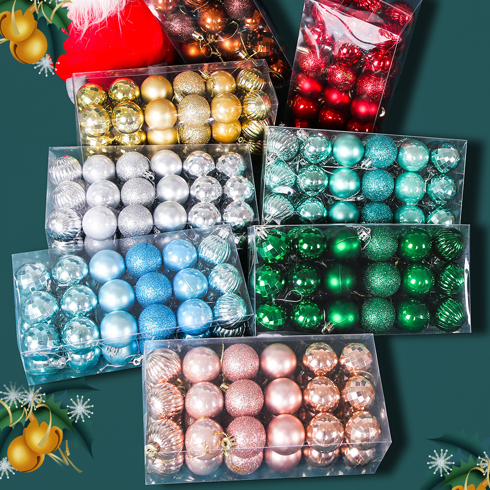 36Pcs Plastic Christmas Balls Ornaments for Xmas Christmas Tree - Shatterproof Christmas Tree Decorations Hanging Ball