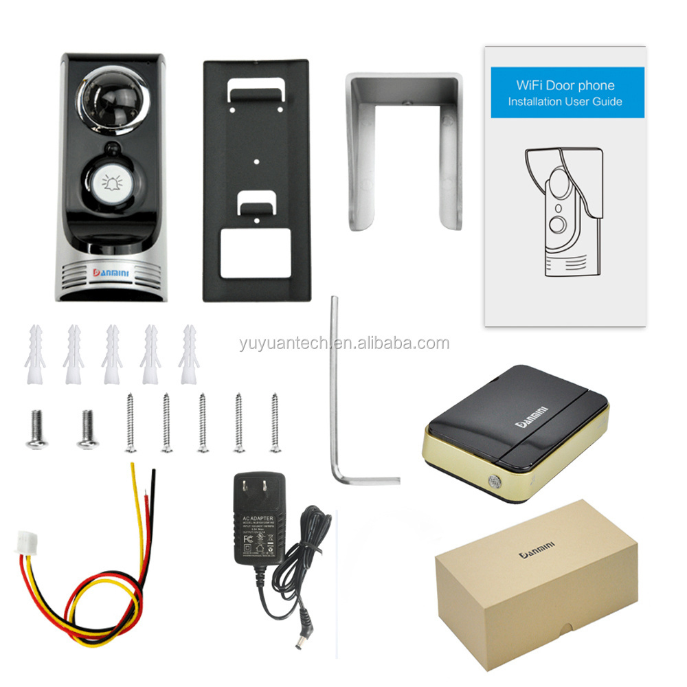 Danmini IP55 Waterproof Wireless Wifi IP Doorbell Camera + Indoor Bell Video Door Phone Intercom