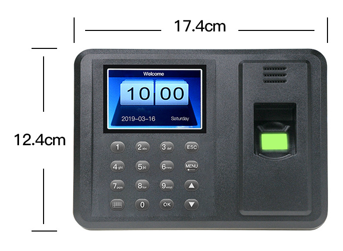 2.8 inch Attendance Employee Fingerprint Network Finger Print Access Control Time and employee attendance tracking machine