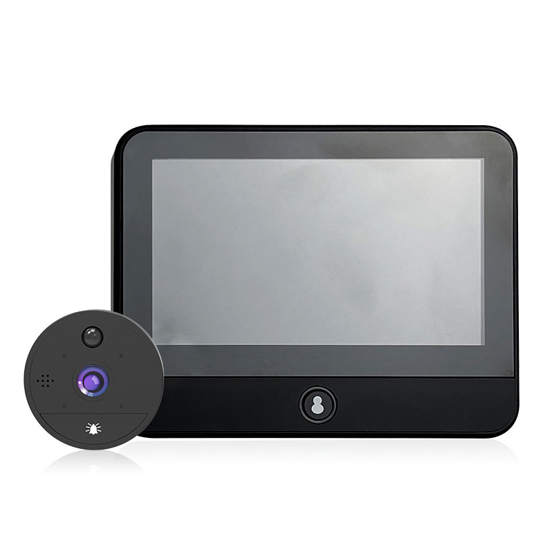 4.3-inch WiFi peephole door viewer with motion detection, remote video intercom, and real-time video monitoring.