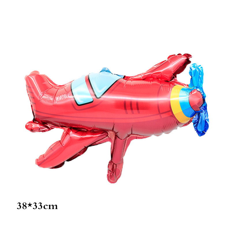 Mini cartoon tank train airplane van police car astronaut rocket foil balloons vehicle theme birthday party decoration kids toys