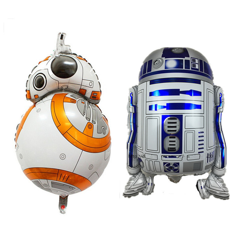 Cross-border Hot Sale Star R2D2 BB8 wars Robot Movie Birthday Child Toy Aluminum Film foil Balloons mechanic