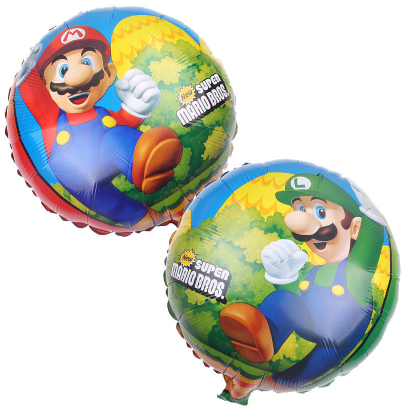 cartoon game theme super-Mario bros foil balloon 18inch round helium mylar balloon for kids toy party supplies inflatable