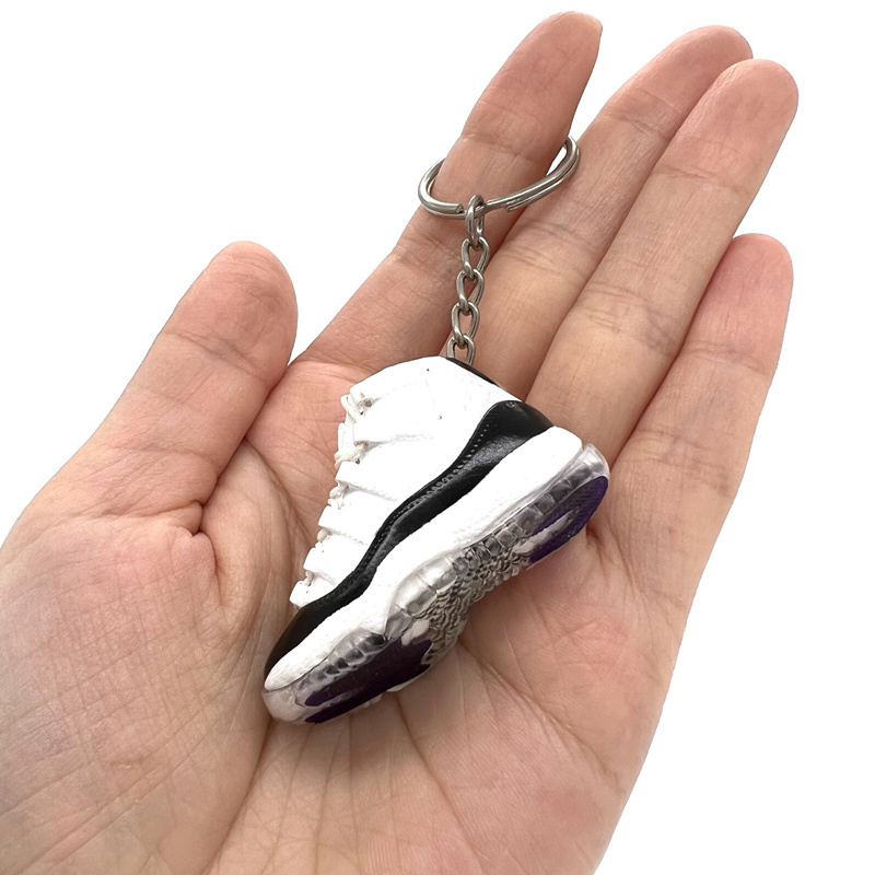 Free shipping 3d aj 11 jordans bred basketball sneaker shoes keychain 3d