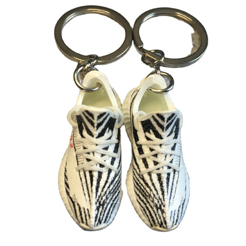 Free shipping 3d yzy frozen yellow sneaker kanye west shoe keychain for yzy 350 v2