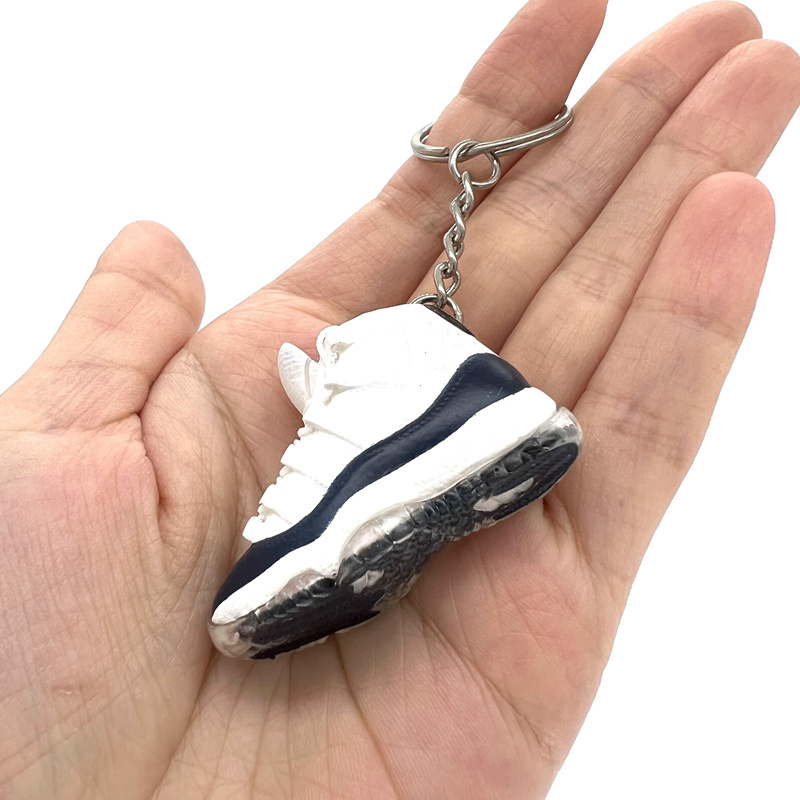 Free shipping 3d aj 11 jordans bred basketball sneaker shoes keychain 3d