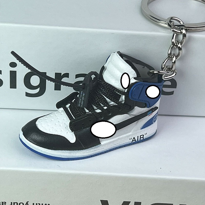 Hot selling 3D sneaker OW AJ1 jordans sneaker mini shoe keychain 3d bag charm