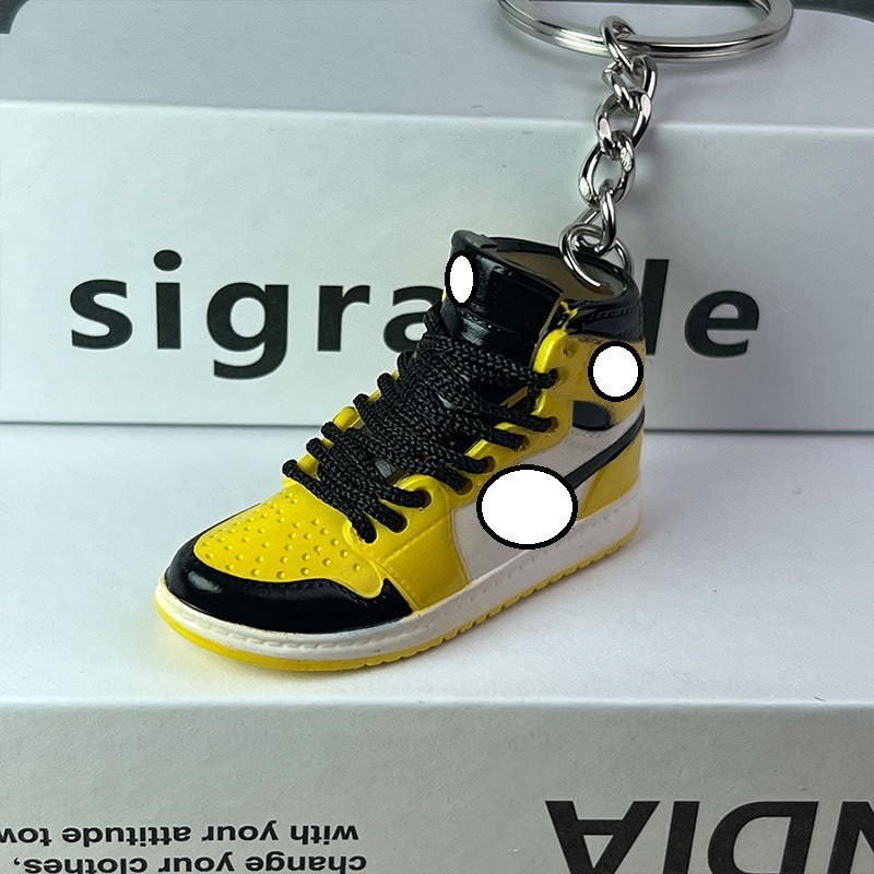 Free shipping MINI 3D aj1 bred black toe sneaker keychain jordans Mystery shoes with box Very Good Details 3d