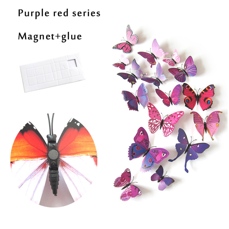 High quality simulation three-dimensional butterfly  jewelry stickers suitable for wall decoration