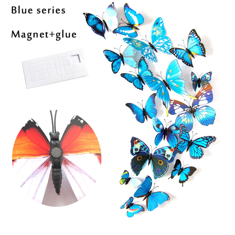 High quality simulation three-dimensional butterfly  jewelry stickers suitable for wall decoration