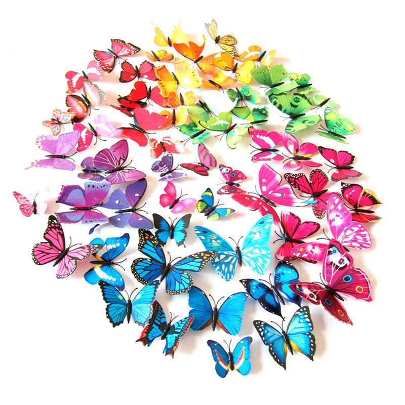 High quality simulation three-dimensional butterfly  jewelry stickers suitable for wall decoration