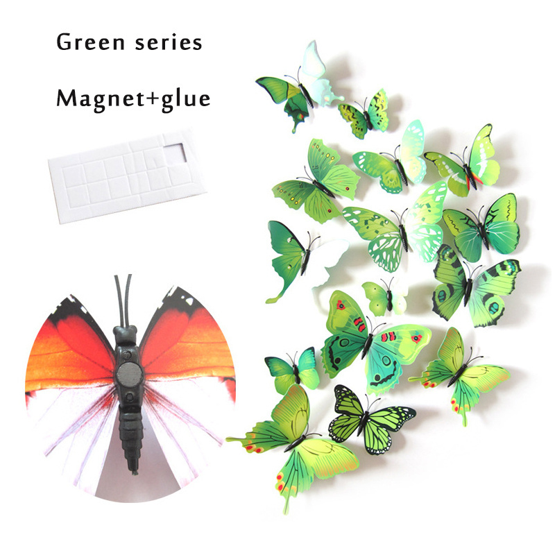 High quality simulation three-dimensional butterfly  jewelry stickers suitable for wall decoration