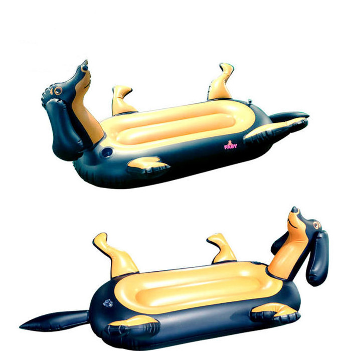 Summer Water Fun Dachshund Inflatable Wiener Dog Pool Float Water Hammock Pool Outdoor Toys Lounge Chair