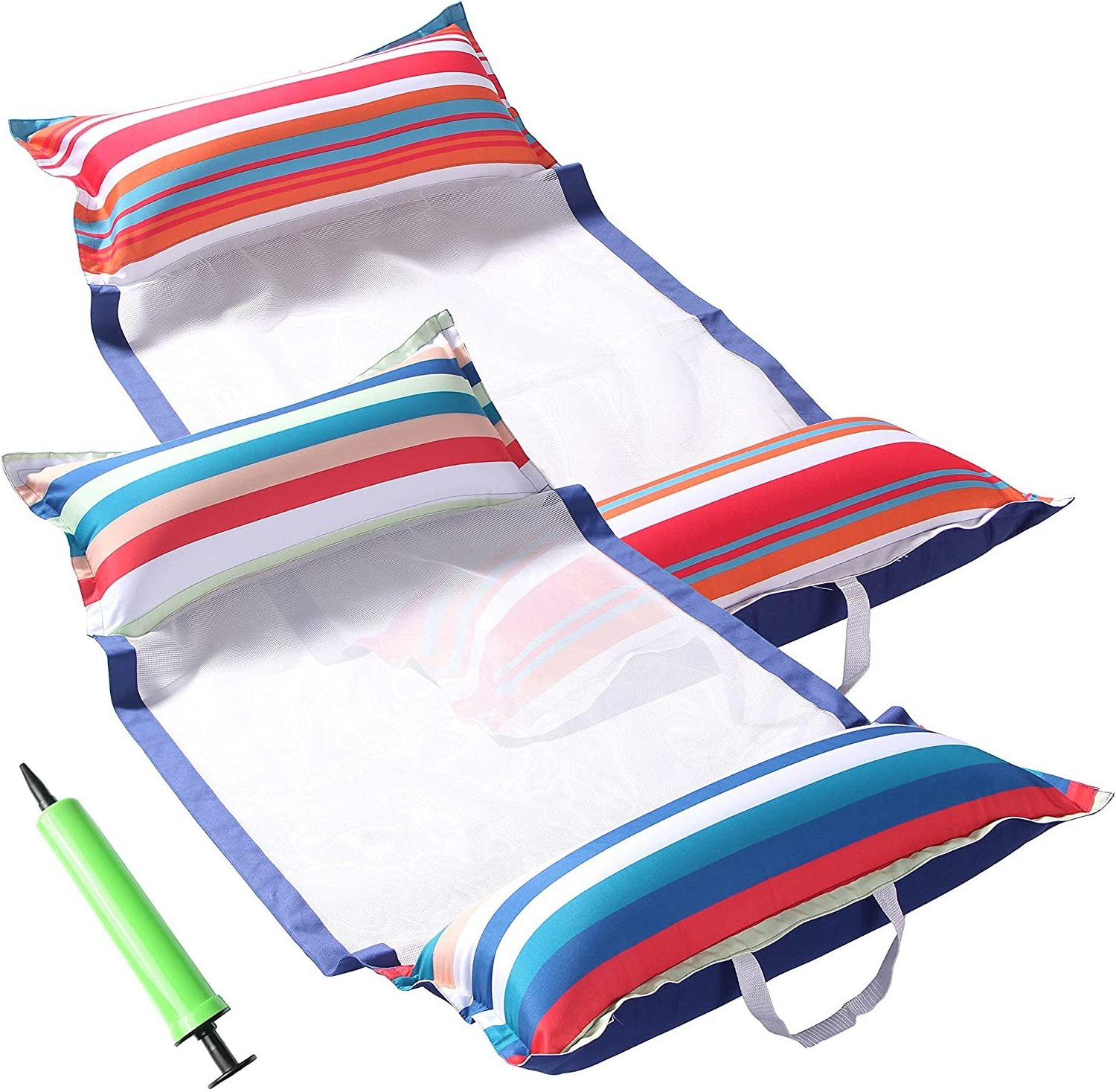 2022 New design Fabric Pool Hammock Floats chair 2 Pack Inflatable Water Hammocks inflatable Pool Float for adults