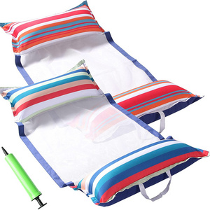 2022 New design Fabric Pool Hammock Floats chair 2 Pack Inflatable Water Hammocks inflatable Pool Float for adults